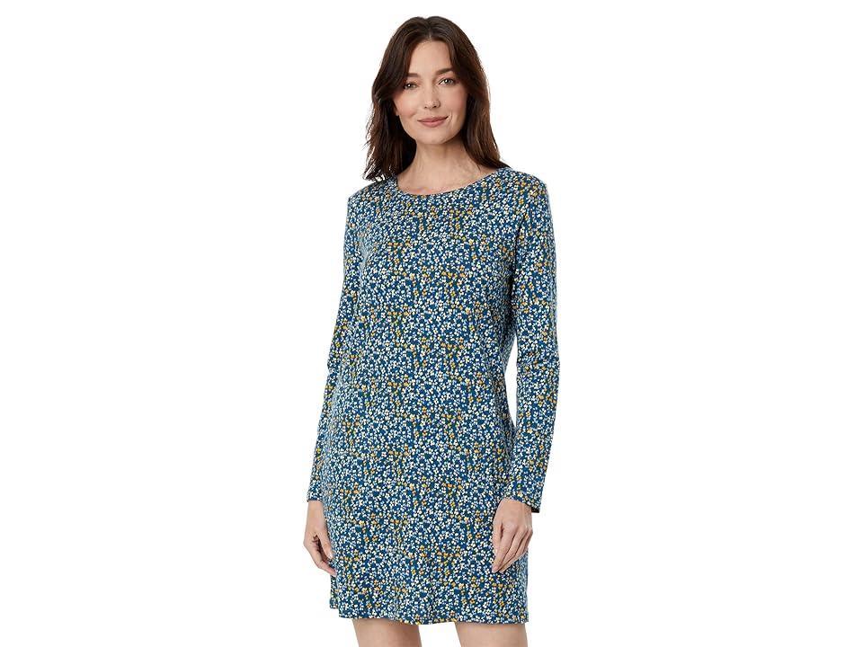 Toad&Co Windmere II Long Sleeve Dress (Cornflower Ditsy Print) Women's Clothing Product Image