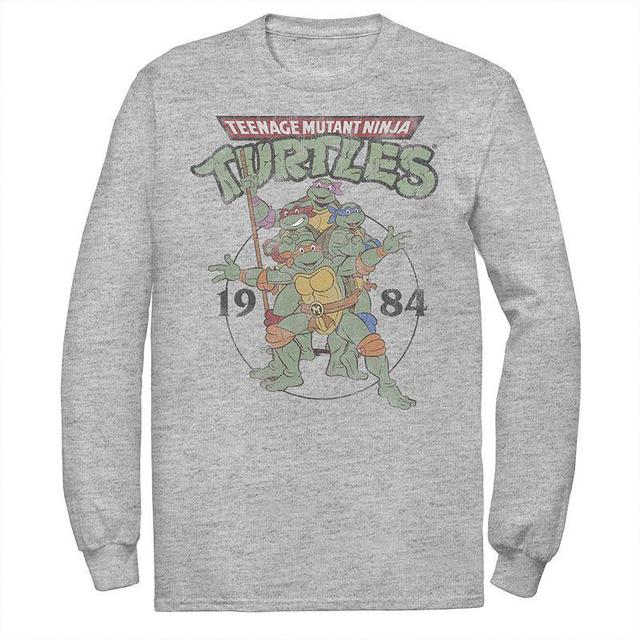 Mens Nickelodeon nage Mutant Ninja Turtles Classic Circle 1984 Tee Athletic Grey Product Image