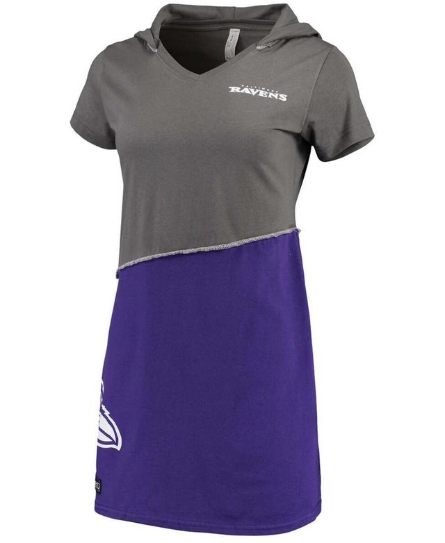 Womens Charcoal and Purple Baltimore Ravens Hooded Mini Dress - Charcoal Product Image