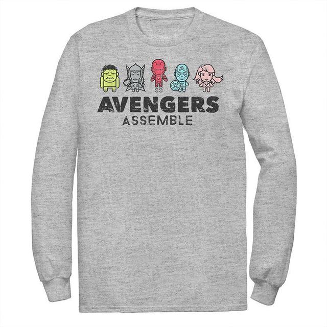 Mens Marvel Avengers Assemble Cartoon Chest Logo Graphic Tee Athletic Grey Product Image