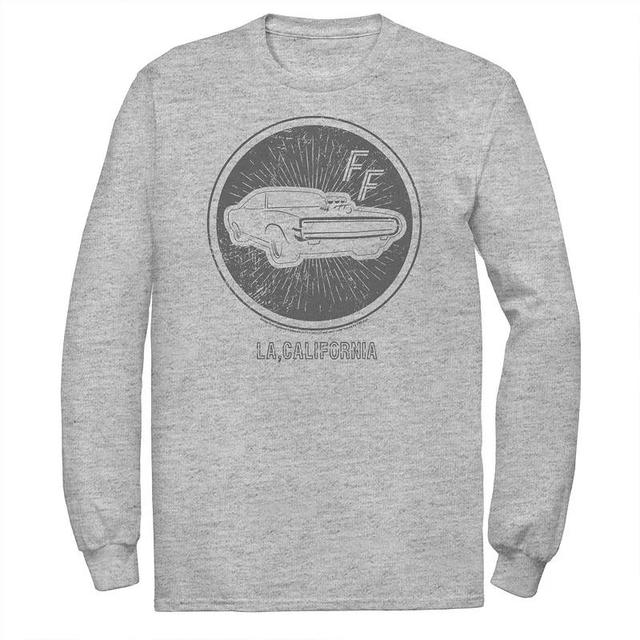 Big & Tall Fast And Furious Sports Car Badge Long Sleeve Tee, Mens Athletic Grey Product Image