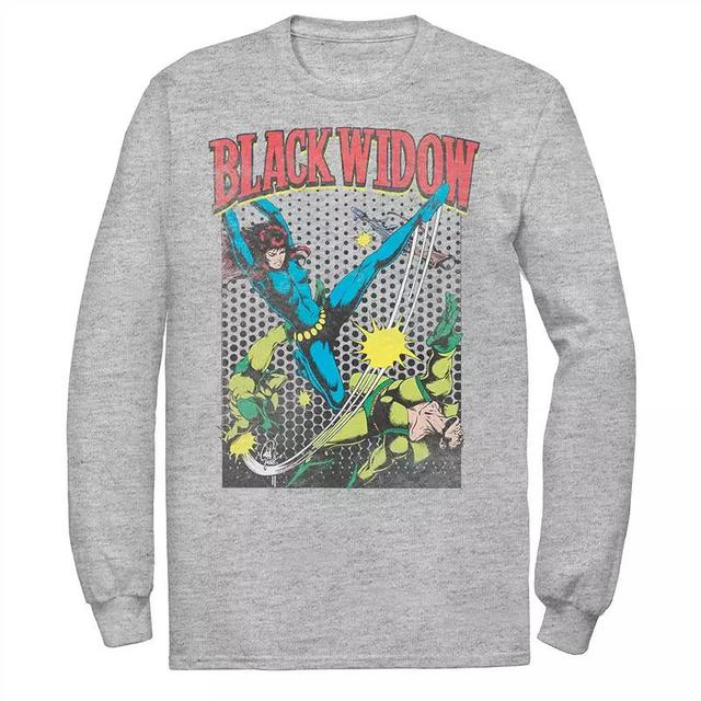 Mens Marvel Black Widow Classic Retro Comic Swing Tee Athletic Grey Product Image