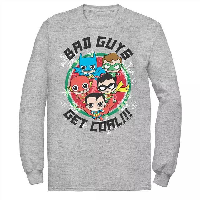 Mens DC Comics Justice League Bad Guys Get Coal Christmas Tee Product Image