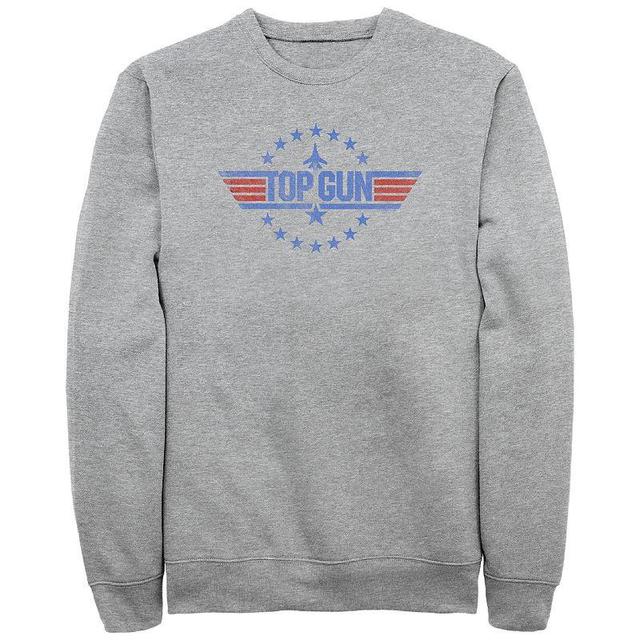 Mens Top Gun Round Logo Fleece Sweatshirt Athletic Grey Product Image