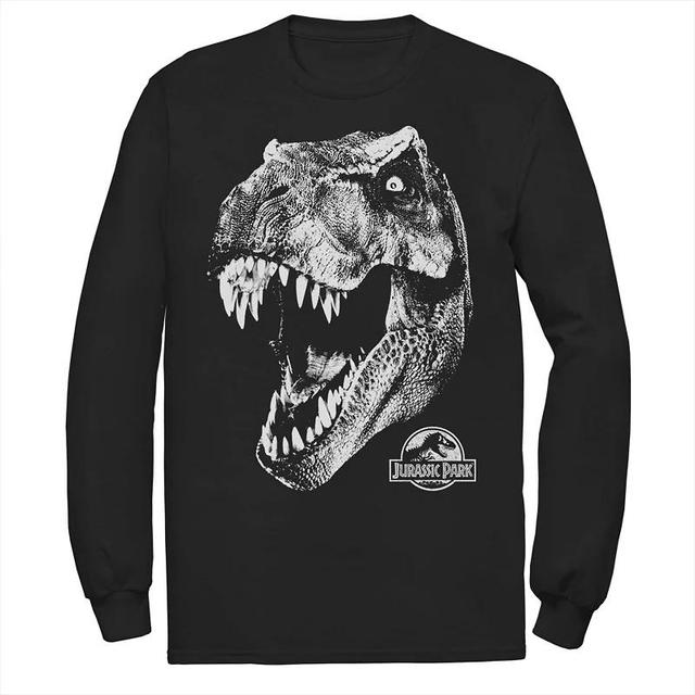 Mens Jurassic Park T-Rex White Head Roaring Tee Blue Product Image