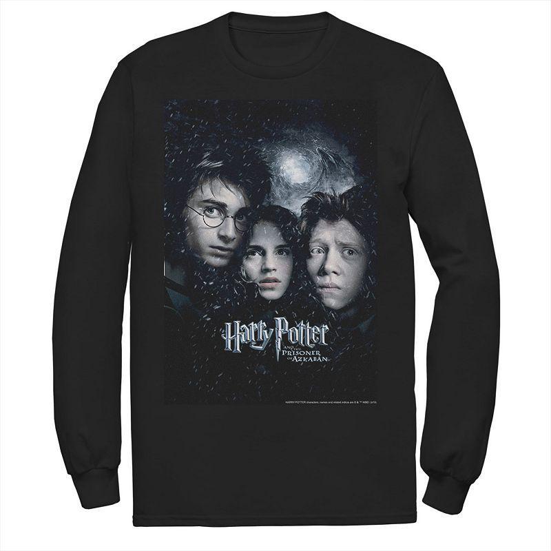 Mens Harry Potter Prisoner Of Azkaban Harry Ron Hermione Poster Long Sleeve Graphic Tee Product Image