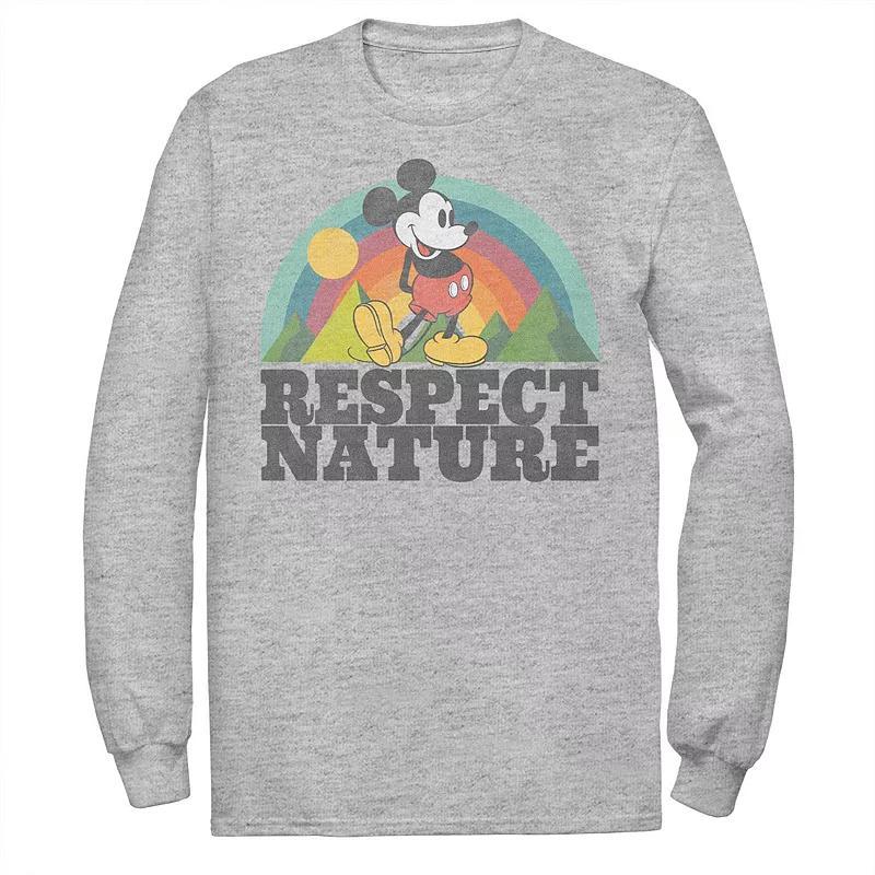 Mens Disneys Mickey Mouse Respect Nature Rainbow Tee Athletic Grey Product Image