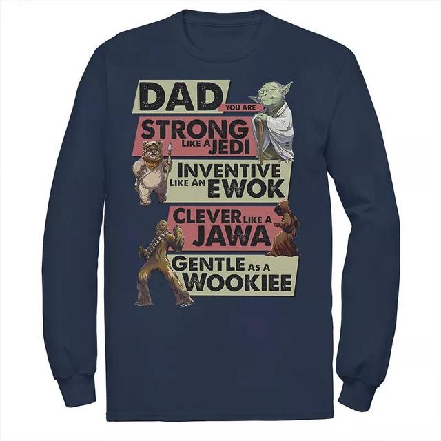 Mens Star Wars Dad You Are Strong Like A Jedi Tee Blue Product Image