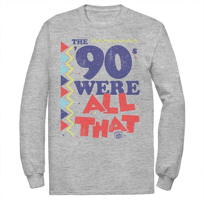 Mens Nickelodeon All That The Nineties Were Retro Poster Long Sleeve Graphic Tee Athletic Grey Product Image