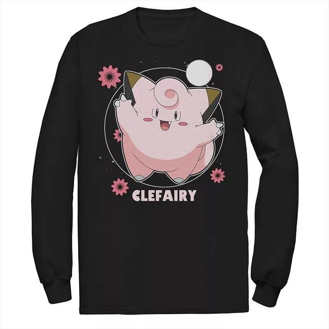 Big & Tall Pokmon Clefairy Dance Pink Flowers Long Sleeve Tee, Mens Product Image