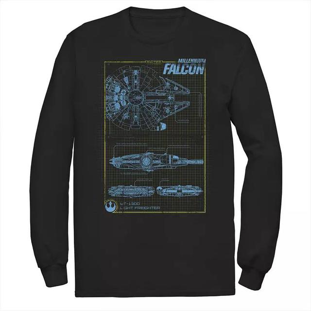 Mens Star Wars Millennium Falcon Schematic Grid Tee Product Image