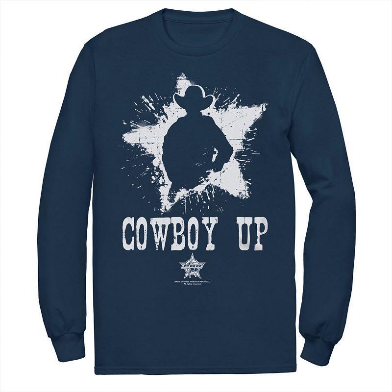 Mens PBR Cowboy Up Star Silhouette Long Sleeve Tee Blue Product Image