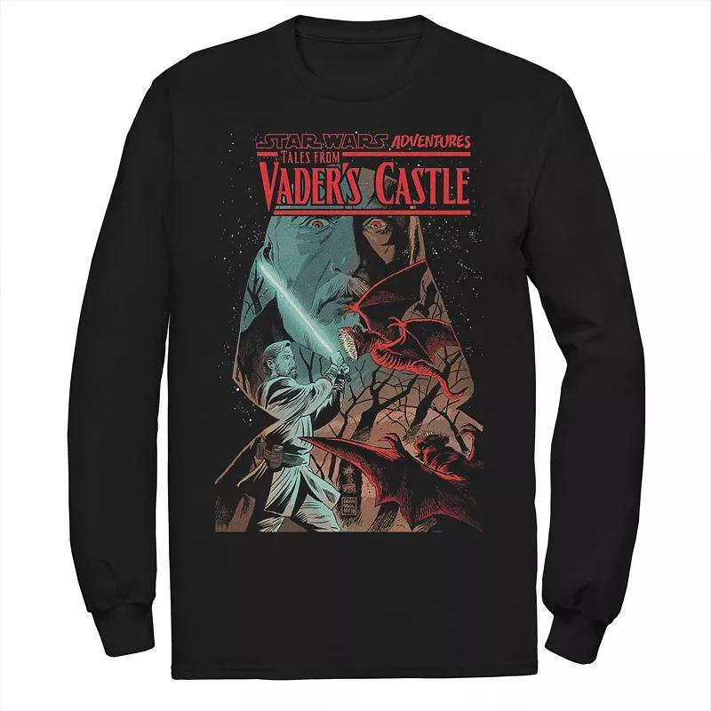 Mens Star Wars Vaders Saber Castle Comic Cover Long Sleeve Tee Product Image