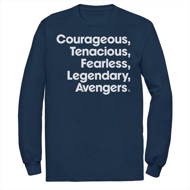 Mens Marvel Avengers Endgame Name Stack Long Sleeve Graphic Tee Blue Product Image