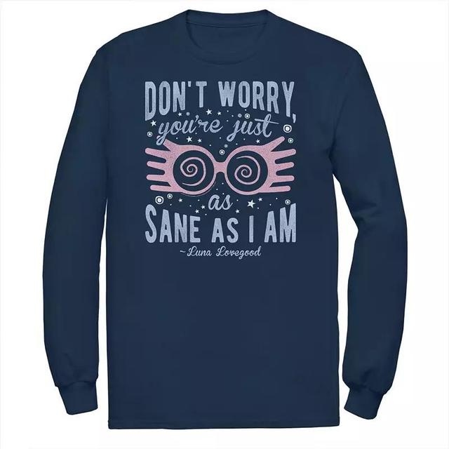 Big & Tall Harry Potter Luna Youre Just As Sane As I Am Long Sleeve Tee, Mens Blue Product Image