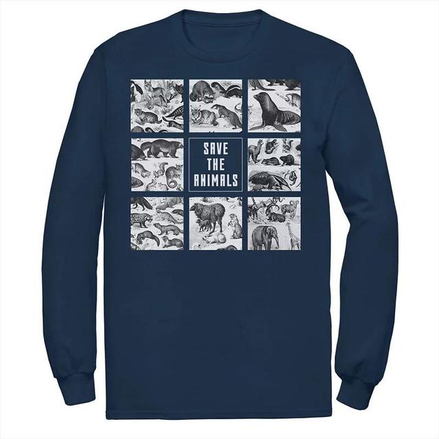 Mens Earth Day Save The Animals Box Up Tee Blue Product Image