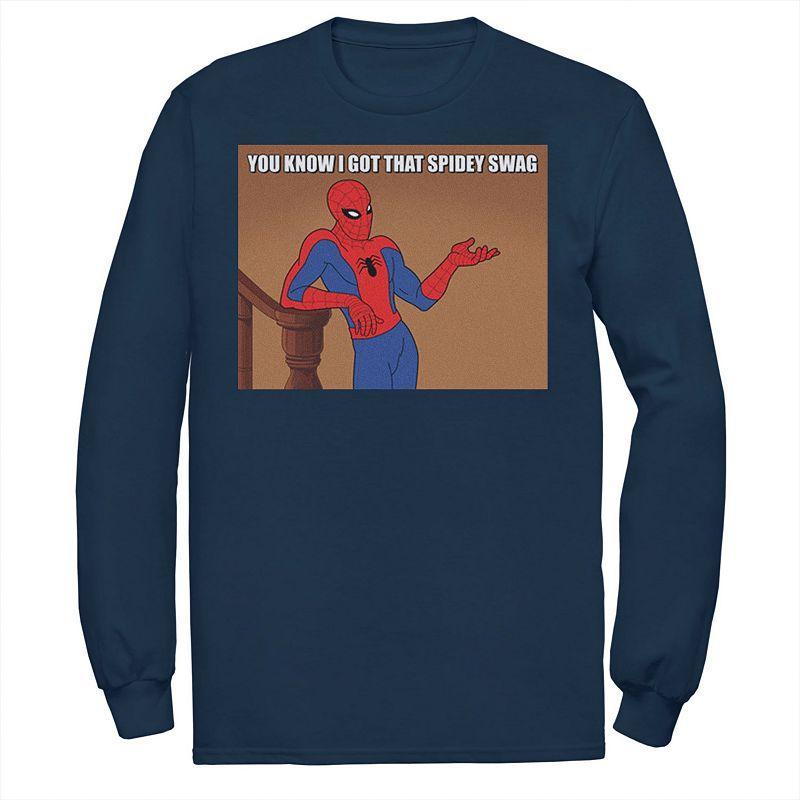 Mens Marvel Spider-Man You Know I Got That Spidey Swag Vintage Tee Blue Product Image