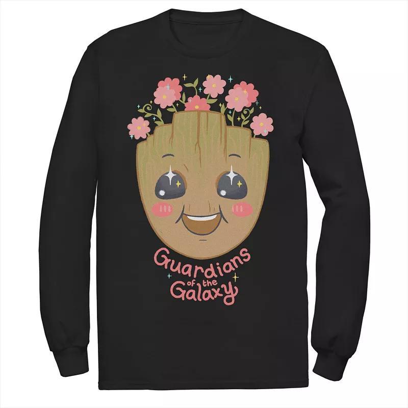 Mens Marvel Guardians Of The Galaxy Cute Groot Floral Tee Product Image