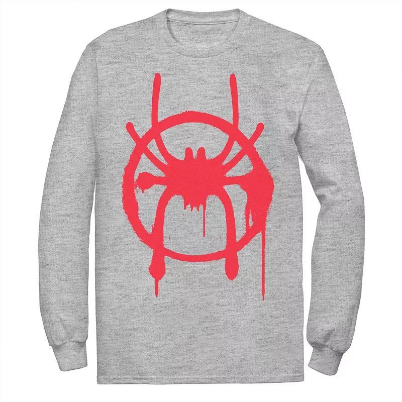 Mens Marvel Spiderverse Miles Symbol Tag Tee Athletic Grey Product Image