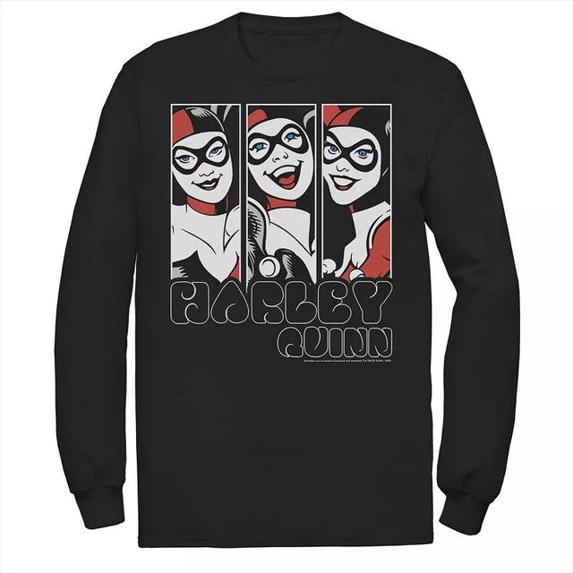 Mens Batman Harley Quinn Vintage Portrait Panel Tee Blue Product Image