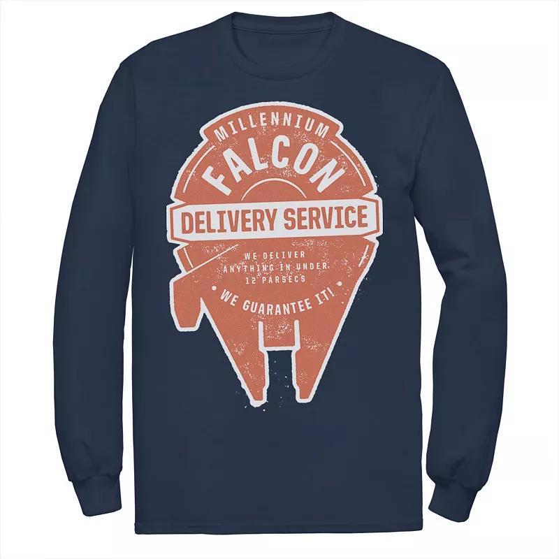 Mens Star Wars Millennium Falcon Delivery Service Logo Tee Blue Product Image