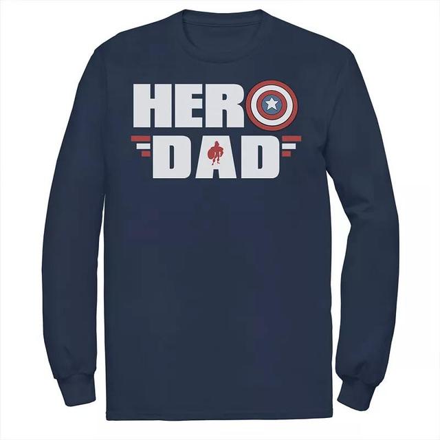 Mens Marvel Fathers Day Captain America Shield Hero Dad Logo Tee Blue Product Image