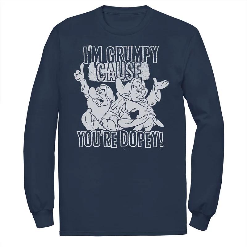 Mens Disney Snow White Grumpy Cause Youre Dopey Long Sleeve Tee Blue Product Image