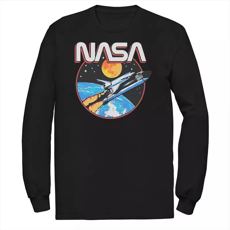 Mens NASA Distressed Simple Circle Logo Long Sleeve Graphic Tee Product Image