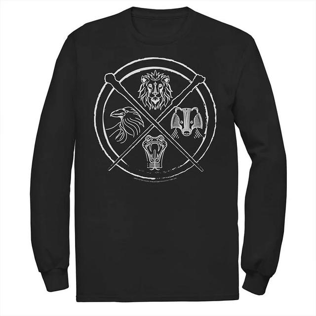 Mens Harry Potter Hogwarts House Symbols Line Art Tee Product Image