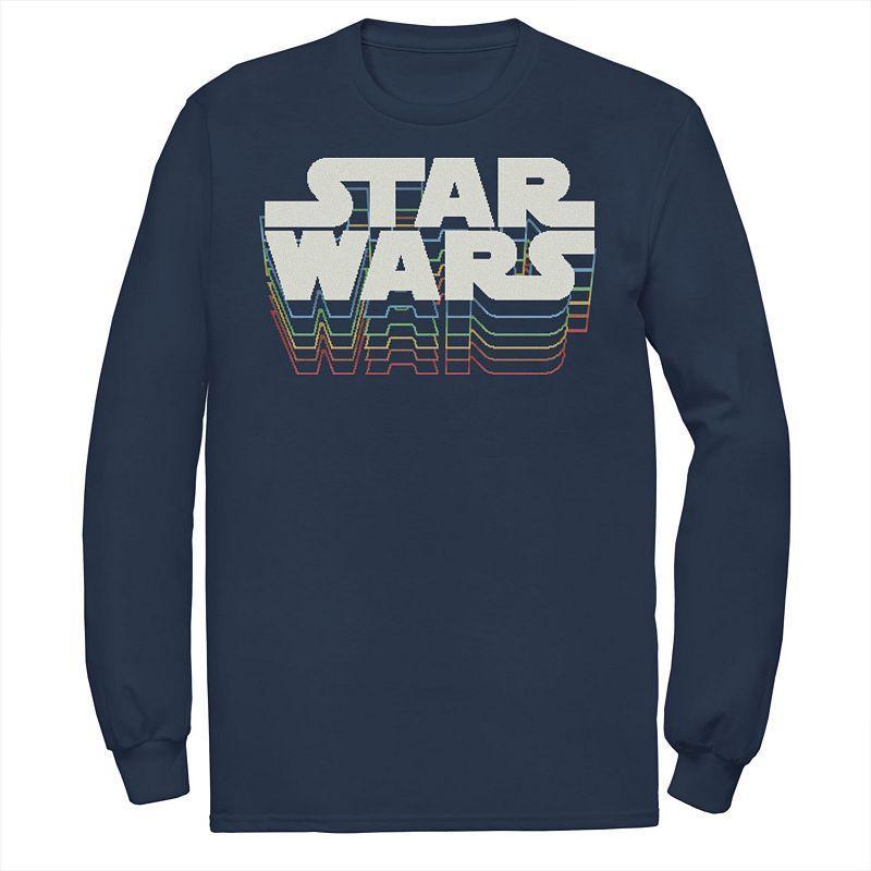 Mens Star Wars Retro Gradient Logo Tee Blue Product Image