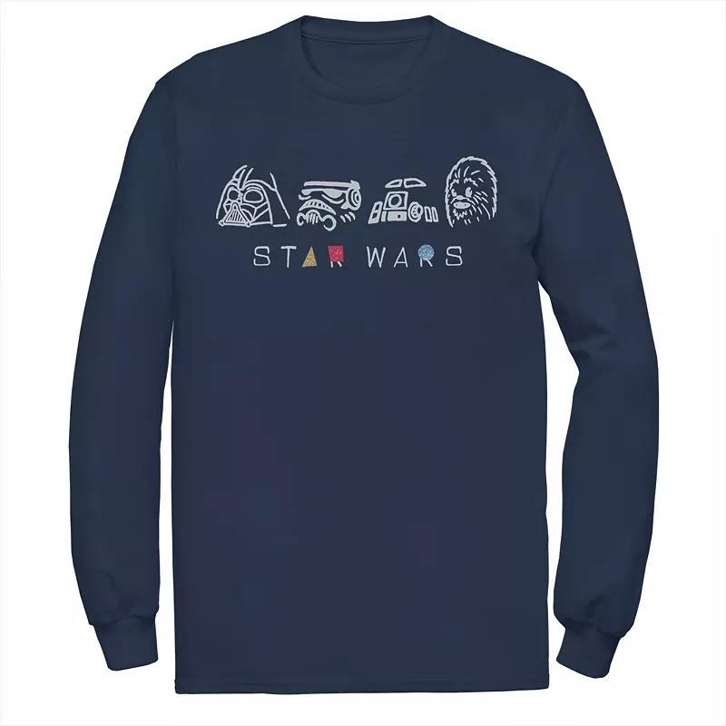 Mens Star Wars Geometric Group Shot Tee Blue Product Image