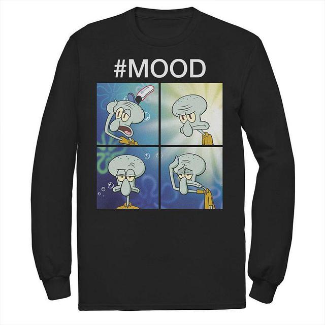 Mens Nickelodeon SpongeBob SquarePants Squidward Mood Long Sleeve Tee Blue Product Image