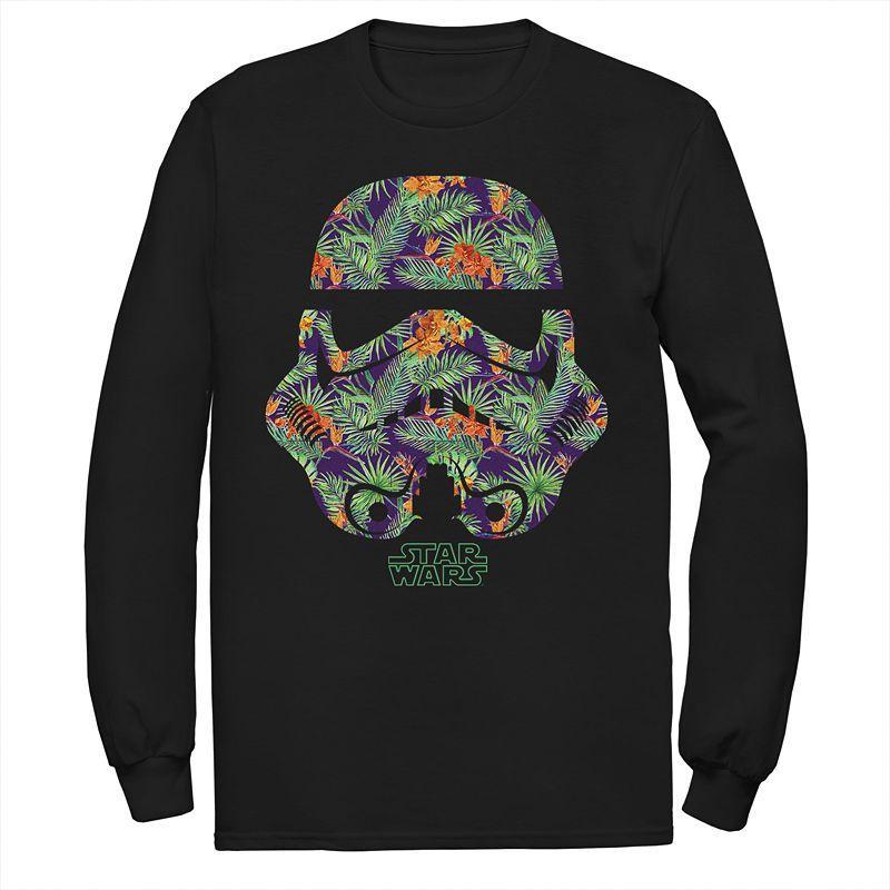 Mens Star Wars Stormtrooper Helmet Rain Forest Long Sleeve Tee Product Image