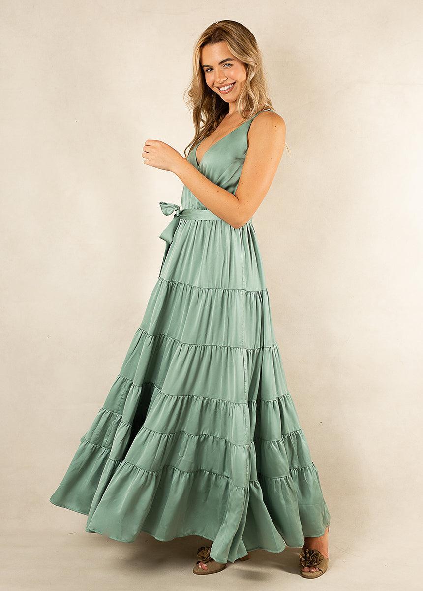 Zayla Bridesmaid Dress in Seaglass Product Image