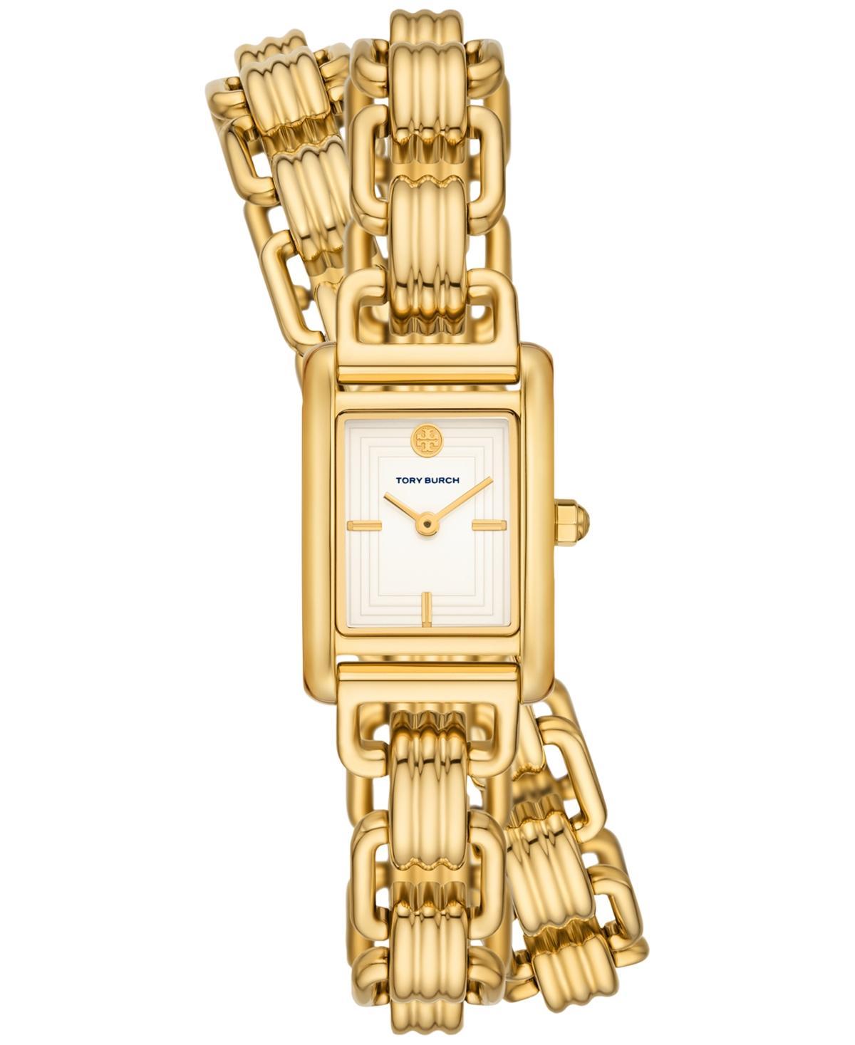 Tory Burch Womens The Eleanor 3-in-1 Gold-Tone Stainless Steel Bracelet Watch 19mm Product Image