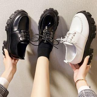 Platform Lace-Up Loafer Shoes Product Image