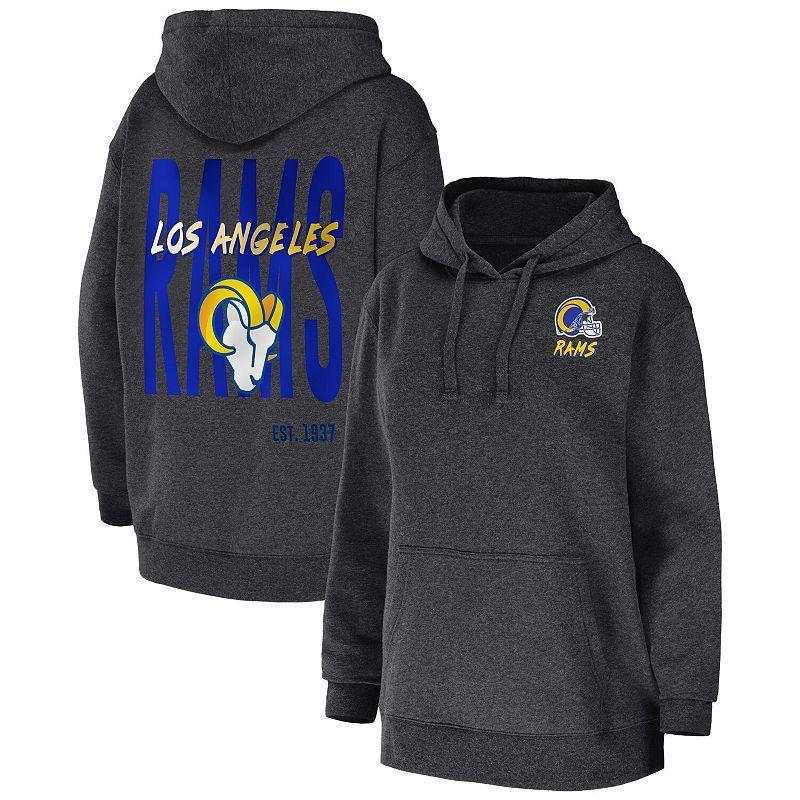 Womens WEAR by Erin Andrews Heather Charcoal Los Angeles Rams Fleece Pullover Hoodie Product Image