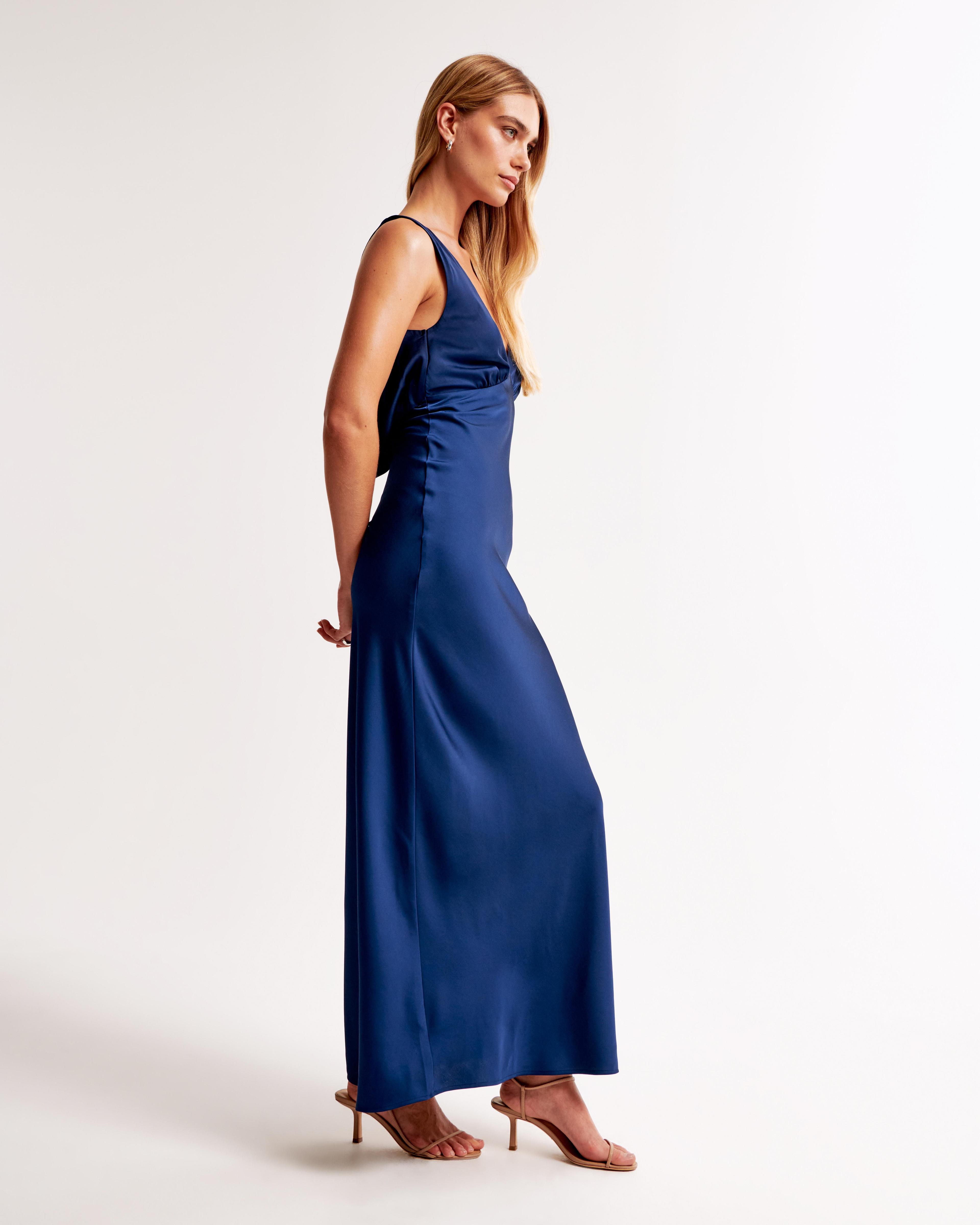 Plunge Cowl Back Maxi Dress Product Image