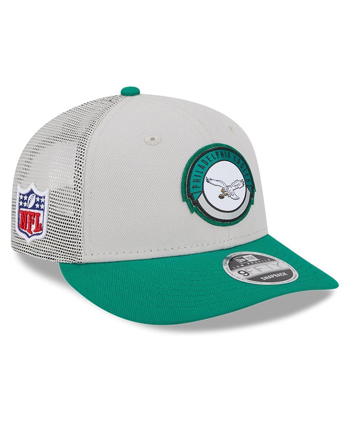 Mens New Era  Cream/Kelly Green Philadelphia Eagles 2023 Sideline Historic Low Profile 9FIFTY Snapback Hat Product Image