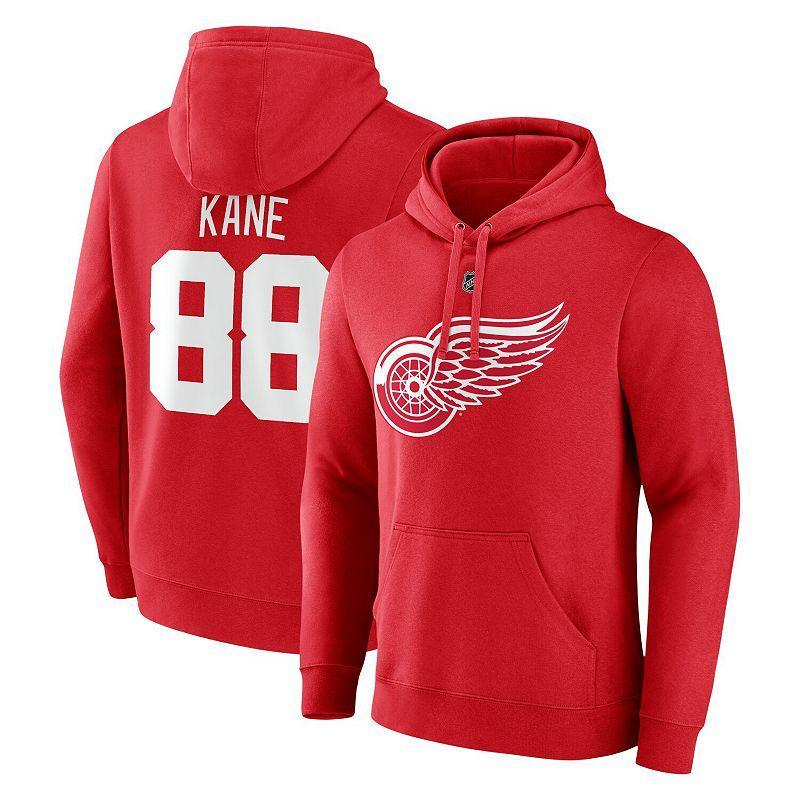 Mens Fanatics Branded Patrick Kane Detroit Wings Authentic Stack Name & Number Pullover Hoodie Product Image