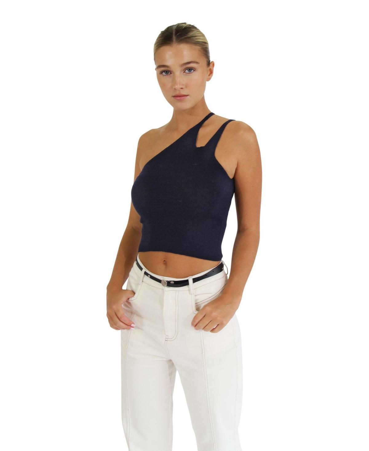 Belle & Bloom Womens Symphony Double Strap Knit Crop Navy Product Image