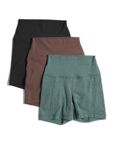 3pk Lux Tribeca Everyday Basic Shorts for Women | Polyester Product Image