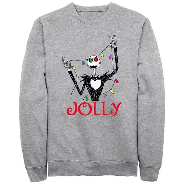 Disneys The Nightmare Before Christmas Big & Tall Jolly Jack Lights Graphic Fleece Pullover, Mens Athletic Grey Product Image