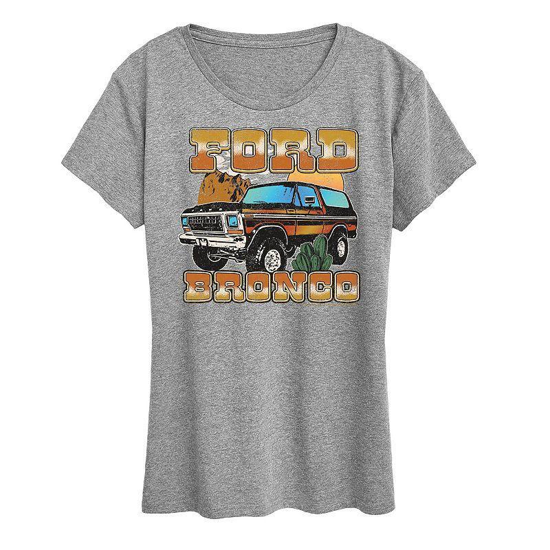 Womens Ford Vintage Bronco Desert Graphic Tee Grey Gray Product Image