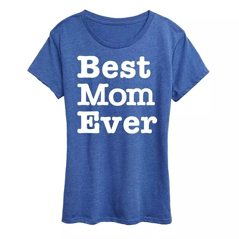 Womens Best Mom Ever Graphic Tee Blue Product Image