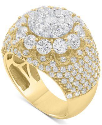 Mens Diamond Halo Cluster Ring (5 ct. t.w.) in 10k Gold Product Image