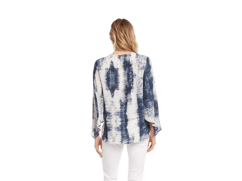 Karen Kane Printed Flare Sleeve Draped Top Product Image