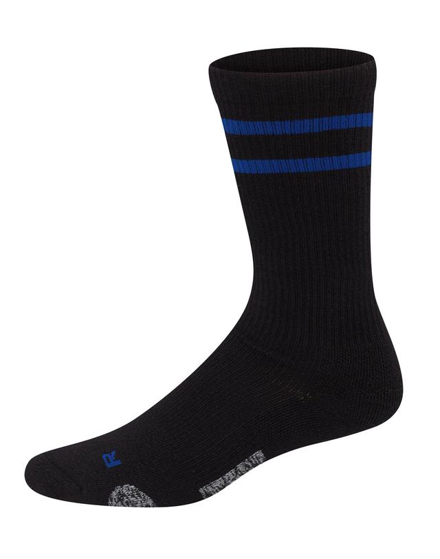 Hanes X-Temp Mens Compression Crew Socks, 3-Pairs Black 6-12 Product Image