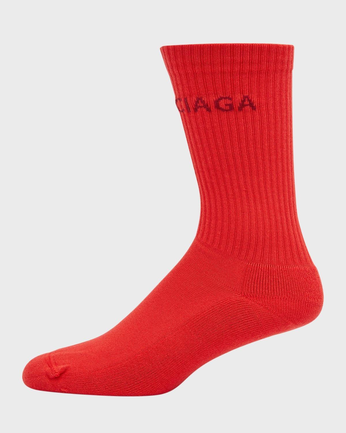 Mens Logo-Knit Tennis Socks Product Image