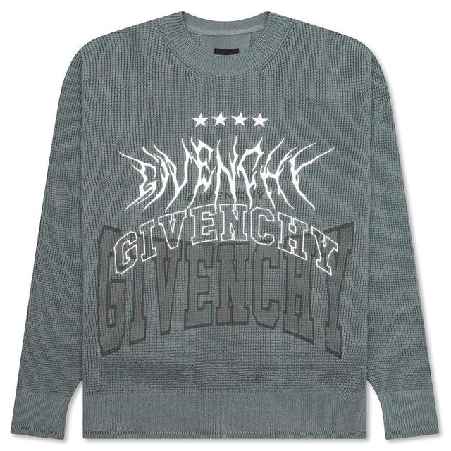 Embroidered Metal Logo Crewneck - Titanium Male Product Image